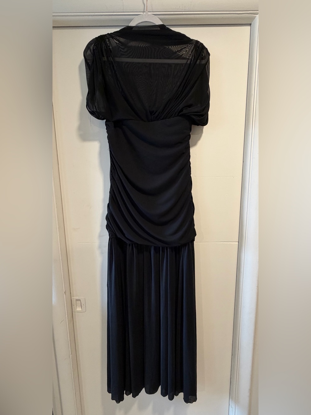 Zara Black Draped Maxi Dress